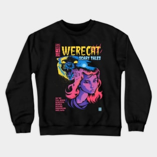 Werecat scary tales comic cover horror style Crewneck Sweatshirt